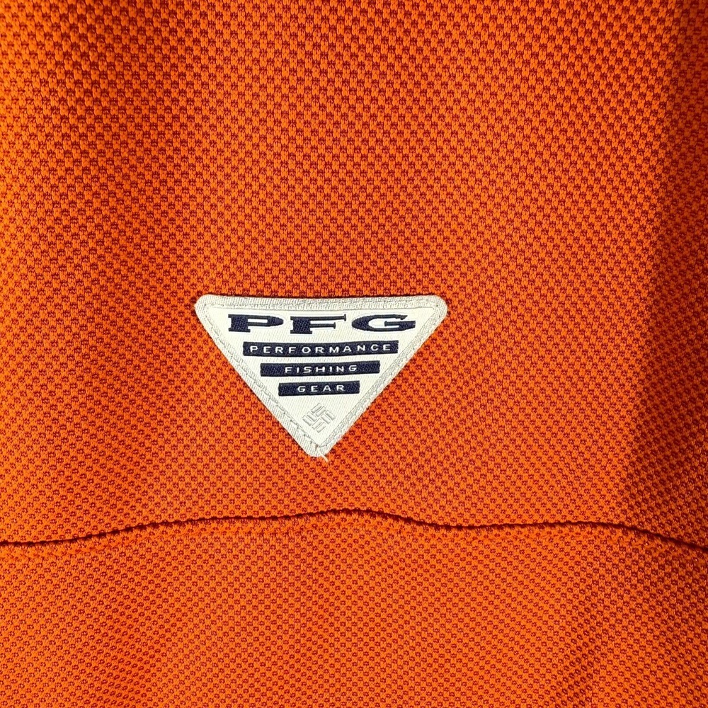 Columbia PFG Texas Longhorns Perfect Cast Polo Shirt Men Large Orange Mesh Lined - Picture 10 of 12